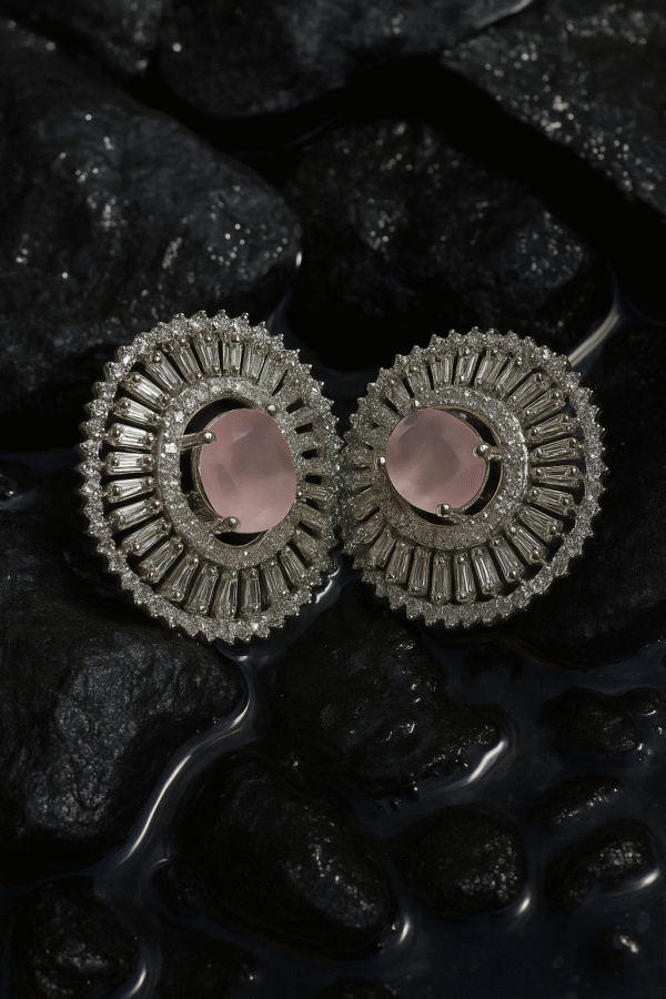 Blush Pink Radiance Stud Earrings – Luxe Edition