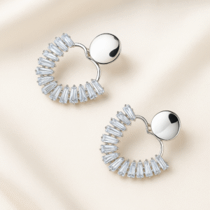 Silver Crystal Hoop Earrings | Shopyzz