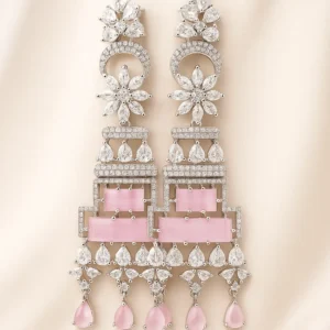 Pink Crystal Chandelier Earrings | Shopyzz
