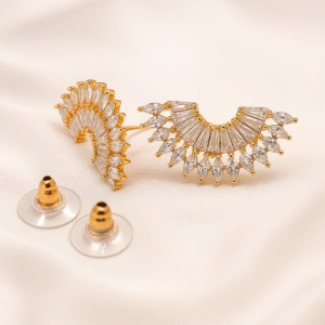 Gold-Plated Crystal Earrings – Shopyzz