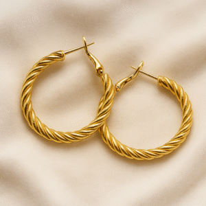 Gold Plated Twisted Hoop Earrings – Shopyzz